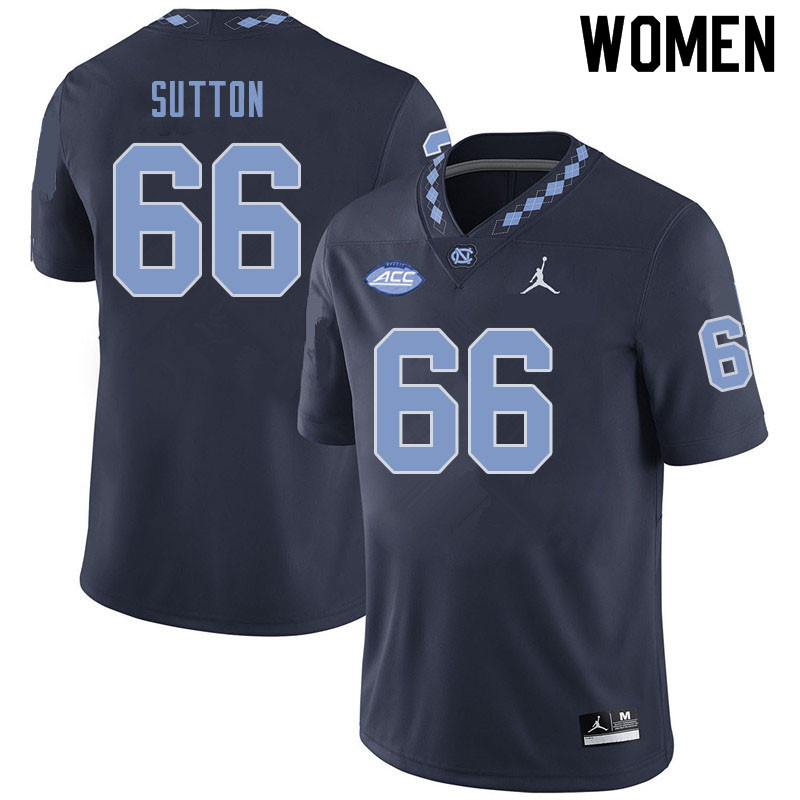 Women #66 Eli Sutton North Carolina Tar Heels College Football Jerseys Sale-Navy